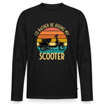 I prefer to ride scooter moped gift - Men's Premium Organic Long Sleeve Shirt - black - Front - Nico (187cm)