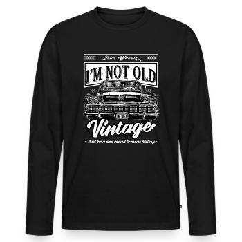 Ich bin nicht alt sondern Vintage Classic Car - Männer Premium Bio Langarmshirt - Schwarz - Vorne - Nico (187cm)