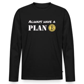 Bitcoin Trader einen Plan B haben Cryptowährung - Männer Premium Bio Langarmshirt - Schwarz - Vorne - Nico (187cm)