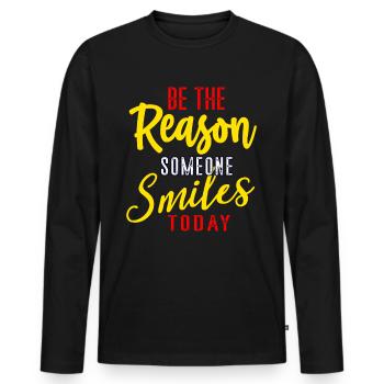 Inspiring Quote Positive Sayings Encouragement - Men's Premium Organic Long Sleeve Shirt - black - Front - Nico (187cm)