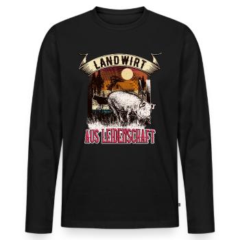 Landwirt Aus Leidenschaft Bauer Landwirtschaft - Männer Premium Bio Langarmshirt - Schwarz - Vorne - Nico (187cm)