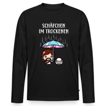 Schäfchen im Trockenen Jesus Christlich Fun - Männer Premium Bio Langarmshirt - Schwarz - Vorne - Nico (187cm)