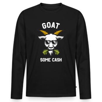 Goat some Cash drôle chèvre bouc avec de l’argent - T-shirt manches longues Premium bio Homme - noir - Devant - Nico (187cm)