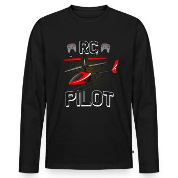 Model Flight RC Helicopter Pilot Model Helicopter - Men's Premium Organic Long Sleeve Shirt - black - Front - Nico (187cm)