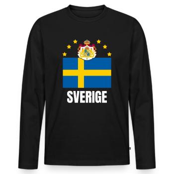 Sweden Flag National Emblem Pride - Men's Premium Organic Long Sleeve Shirt - black - Front - Nico (187cm)