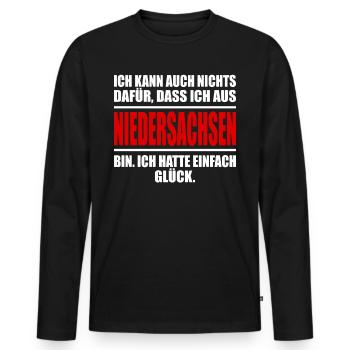 Niedersachsen Bundesland lustiges Niedersachsen - Männer Premium Bio Langarmshirt - Schwarz - Vorne - Nico (187cm)