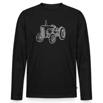 Oldtimer Traktor Vintage Landwirtschaft - Männer Premium Bio Langarmshirt - Schwarz - Vorne - Nico (187cm)