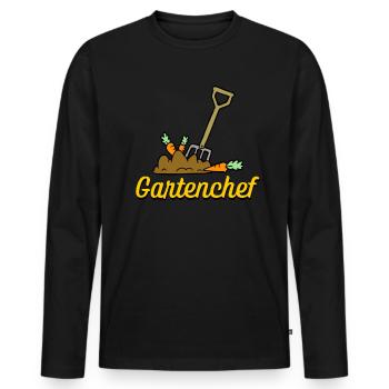 Gartenchef Gärtner Gartenarbeit Hobby Garten - Männer Premium Bio Langarmshirt - Schwarz - Vorne - Nico (187cm)