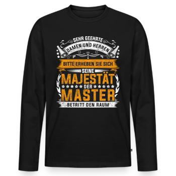 Abschluss Mastertitel Majestät Master Absolvent - Männer Premium Bio Langarmshirt - Schwarz - Vorne - Nico (187cm)