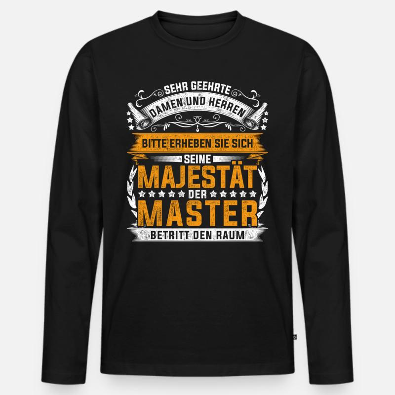 Abschluss Mastertitel Majestät Master Absolvent - Männer Premium Bio Langarmshirt - Schwarz