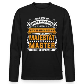 Abschluss Mastertitel Majestät Master Absolvent - Männer Premium Bio Langarmshirt - Schwarz - Vorne - Nico (187cm)