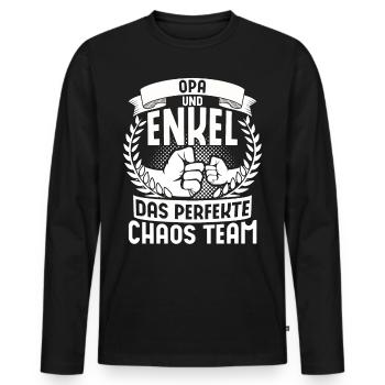 Spruch Opa Und Enkel Das Perfekte Chaos Team - Männer Premium Bio Langarmshirt - Schwarz - Vorne - Nico (187cm)