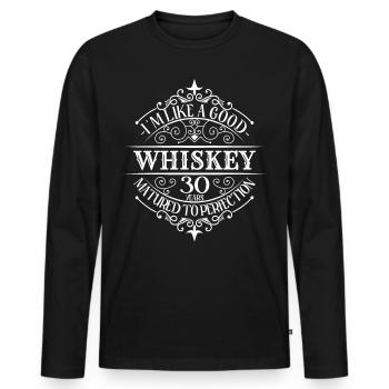 30. Geburtstag 30 Jahre Ich bin wie guter Whisky - Männer Premium Bio Langarmshirt - Schwarz - Vorne - Nico (187cm)