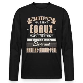Arrière-grand-père Humour - T-shirt manches longues Premium bio Homme - noir - Devant - Nico (187cm)