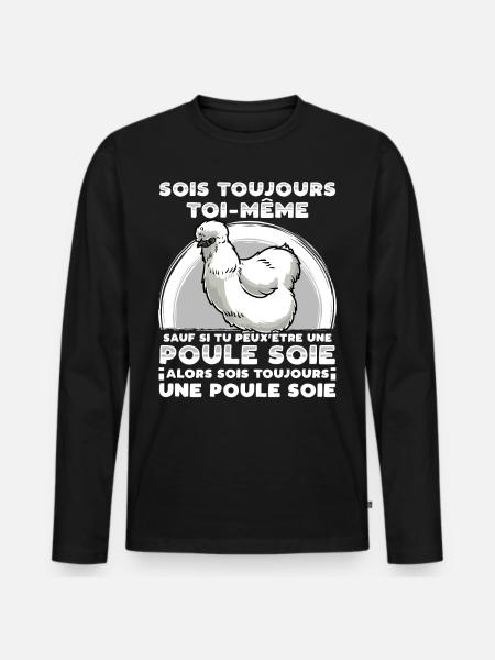 Poule Soie - T-shirt manches longues Premium bio Homme - noir