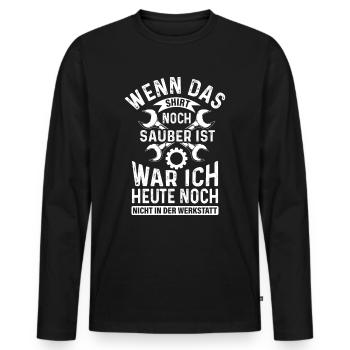 Männer Auto-Schrauber Pkw Motorrad Kfz-Werkstatt - Männer Premium Bio Langarmshirt - Schwarz - Vorne - Nico (187cm)