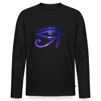 Cosmic Eye Of Ra Egyptian Hieroglyph - Men's Premium Organic Long Sleeve Shirt - black - Front - Nico (187cm)