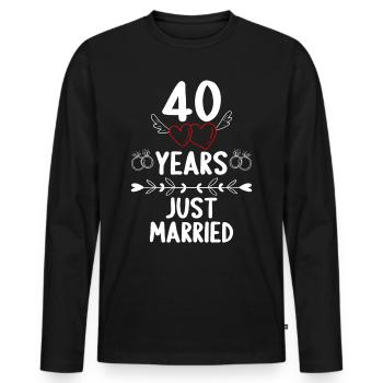 40 ans 40 Yaers just married 40 ans de mariage - T-shirt manches longues Premium bio Homme - noir - Devant - Nico (187cm)