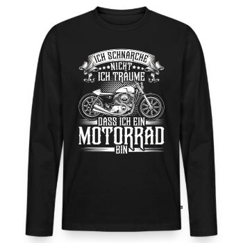 Motorräder Fan Biker Geschenk-Idee Motorrad - Männer Premium Bio Langarmshirt - Schwarz - Vorne - Nico (187cm)