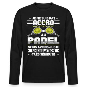 Raquettes De Padel Tennis Pádel Tennis Padel - T-shirt manches longues Premium bio Homme - noir - Devant - Nico (187cm)