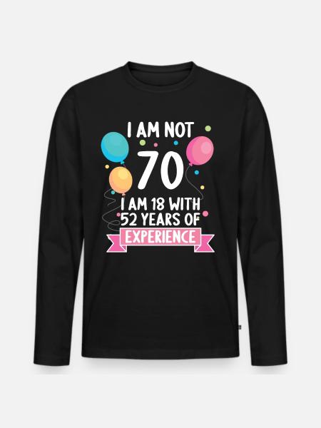70 år 70 år 70 år 70 år - Premium økologisk langærmet T-shirt til mænd - sort