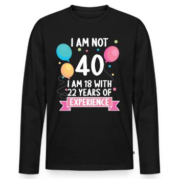40 years old 40 year old 40 year old 40th birthday - Men's Premium Organic Long Sleeve Shirt - black - Front - Nico (187cm)