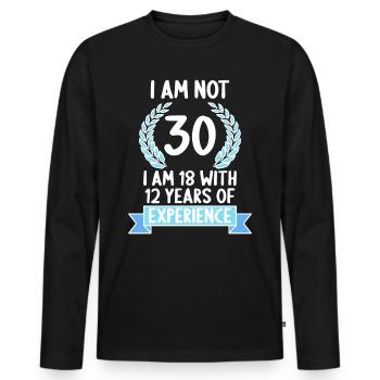 30 years old 30 year old 30 year old 30th birthday - Men's Premium Organic Long Sleeve Shirt - black - Front - Nico (187cm)