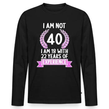 40 ans 40 ans 40 ans 40 ans 40 ans - T-shirt manches longues Premium bio Homme - noir - Devant - Nico (187cm)