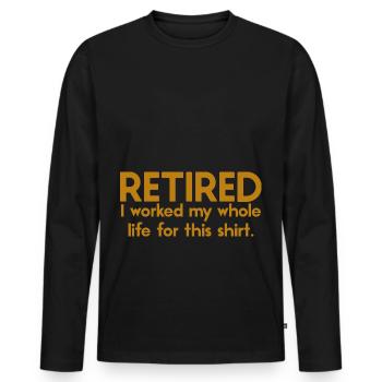 Retraite retraite cadeau d'adieu fête drôle - T-shirt manches longues Premium bio Homme - noir - Devant - Nico (187cm)