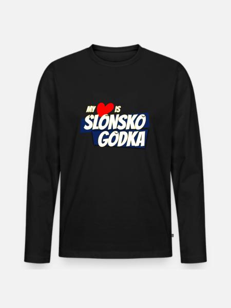 Schlesier mit slonsko godka - Männer Premium Bio Langarmshirt - Schwarz