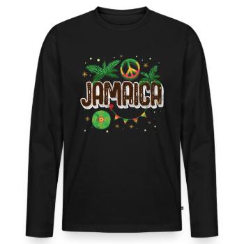 jamaica - Men's Premium Organic Long Sleeve Shirt - black - Front - Nico (187cm)