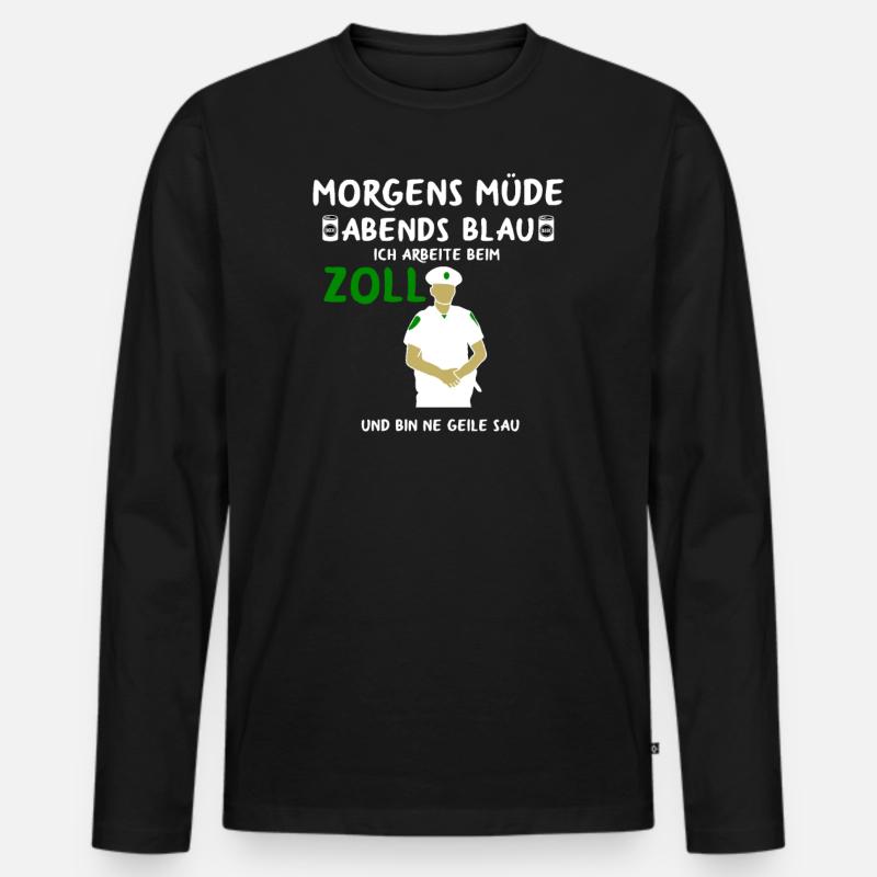 Zollbeamter Zollbeamtin Grenzposten Geschenkidee - Männer Premium Bio Langarmshirt - Schwarz