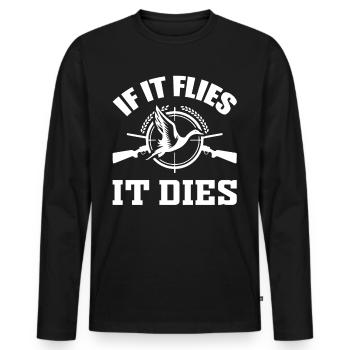 Duck hunting duck hunter hunting season shooting ducks - Men's Premium Organic Long Sleeve Shirt - black - Front - Nico (187cm)