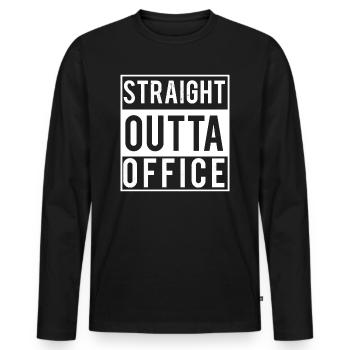 Flucht aus dem Büro - Männer Premium Bio Langarmshirt - Schwarz - Vorne - Nico (187cm)