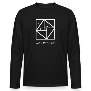 Cadeau de théorème de Pythagore pour nerd de professeur de mathématiques - T-shirt manches longues Premium bio Homme - noir - Devant - Nico (187cm)