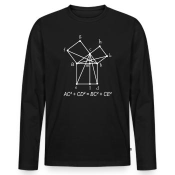 Ensemble d'idées cadeau de professeur de mathématiques pythagoriciennes - T-shirt manches longues Premium bio Homme - noir - Devant - Nico (187cm)