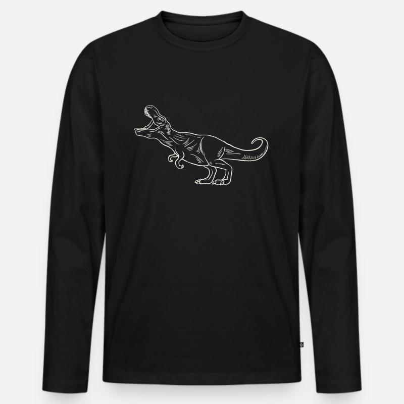 T-Rex - Dinosaurier - Dinosaurs - Männer Premium Bio Langarmshirt - Schwarz