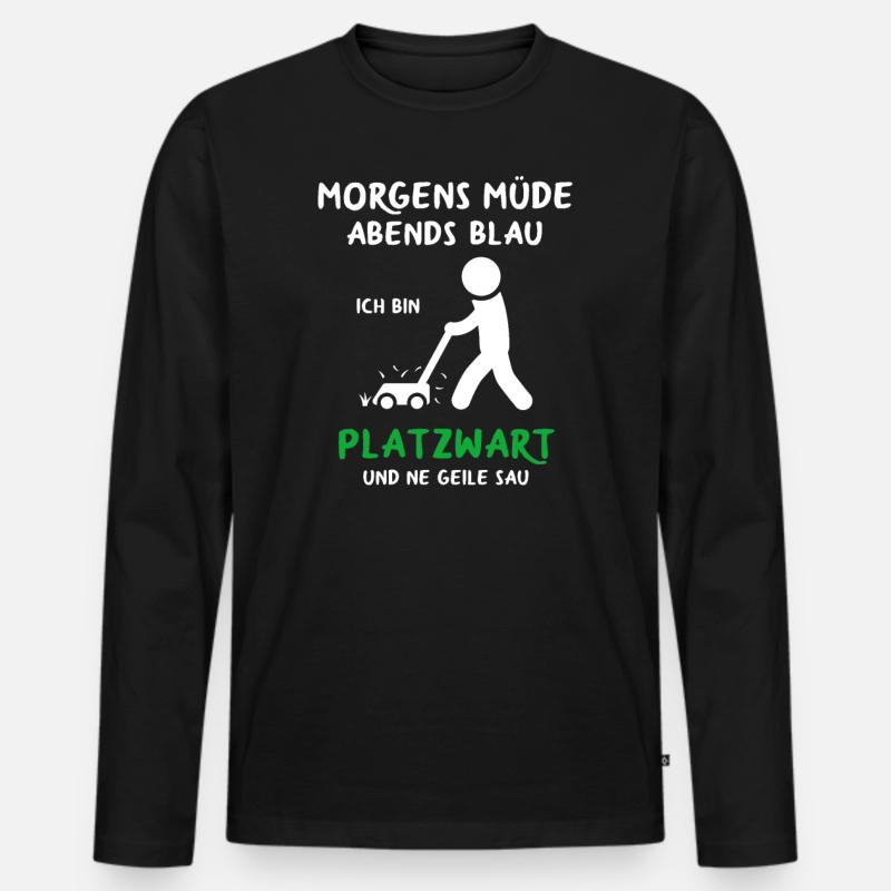Platzwart Groundsman Greenkeeper Campingplatz - Männer Premium Bio Langarmshirt - Schwarz