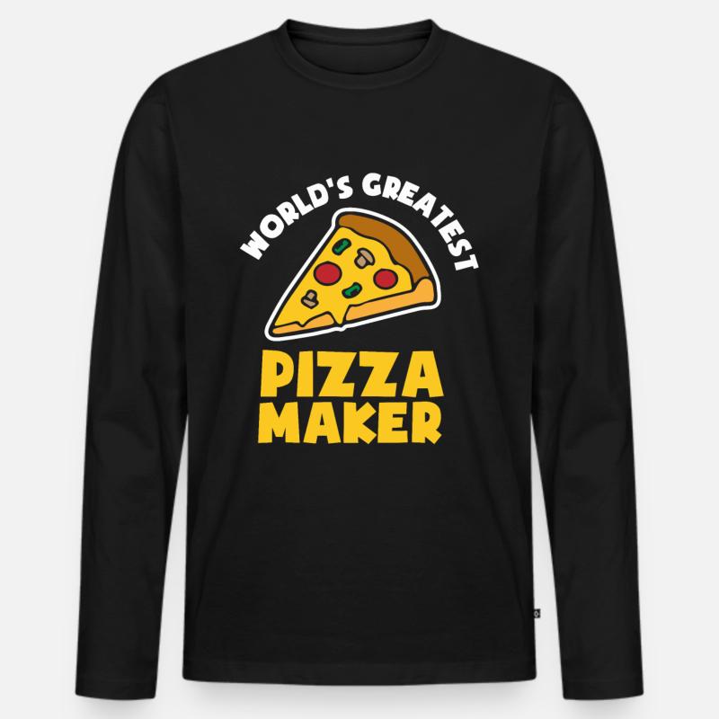 Pizzabäcker Pizzalover-Geschenk - Männer Premium Bio Langarmshirt - Schwarz