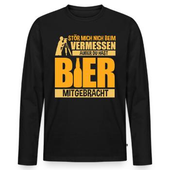 Vermesser Vermessungstechniker - Männer Premium Bio Langarmshirt - Schwarz - Vorne - Nico (187cm)