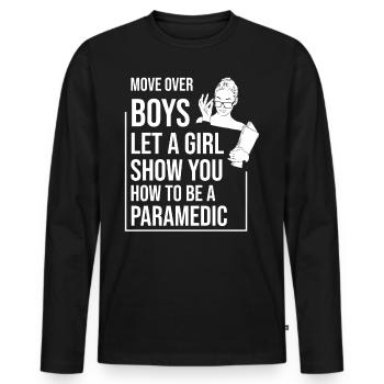 Rettungssanitäter Rettungsdienst Notfallsanitäter - Männer Premium Bio Langarmshirt - Schwarz - Vorne - Nico (187cm)