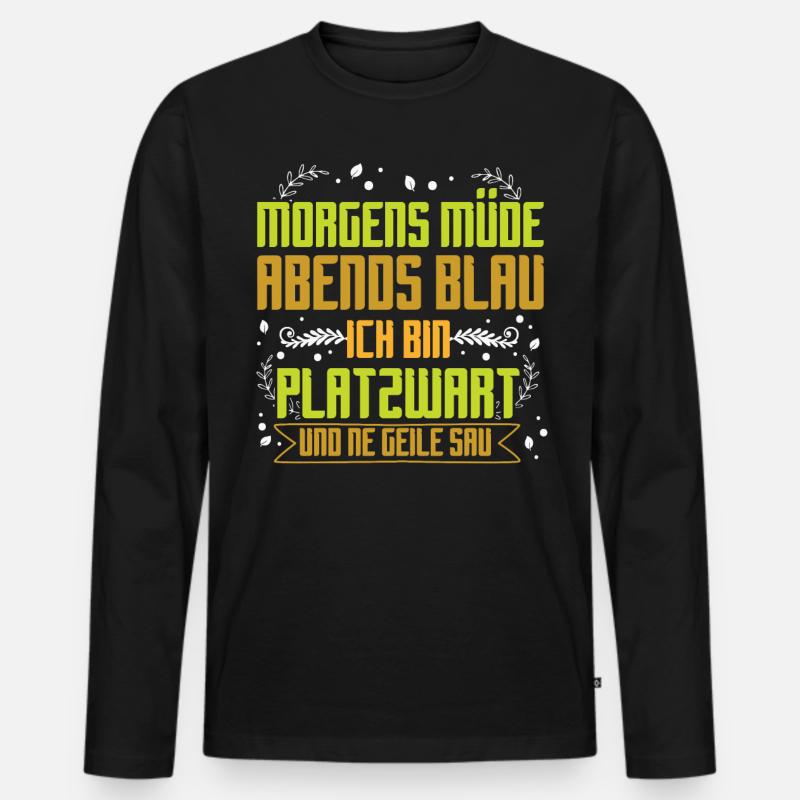 Platzwart Groundsman Greenkeeper Campingplatz - Männer Premium Bio Langarmshirt - Schwarz