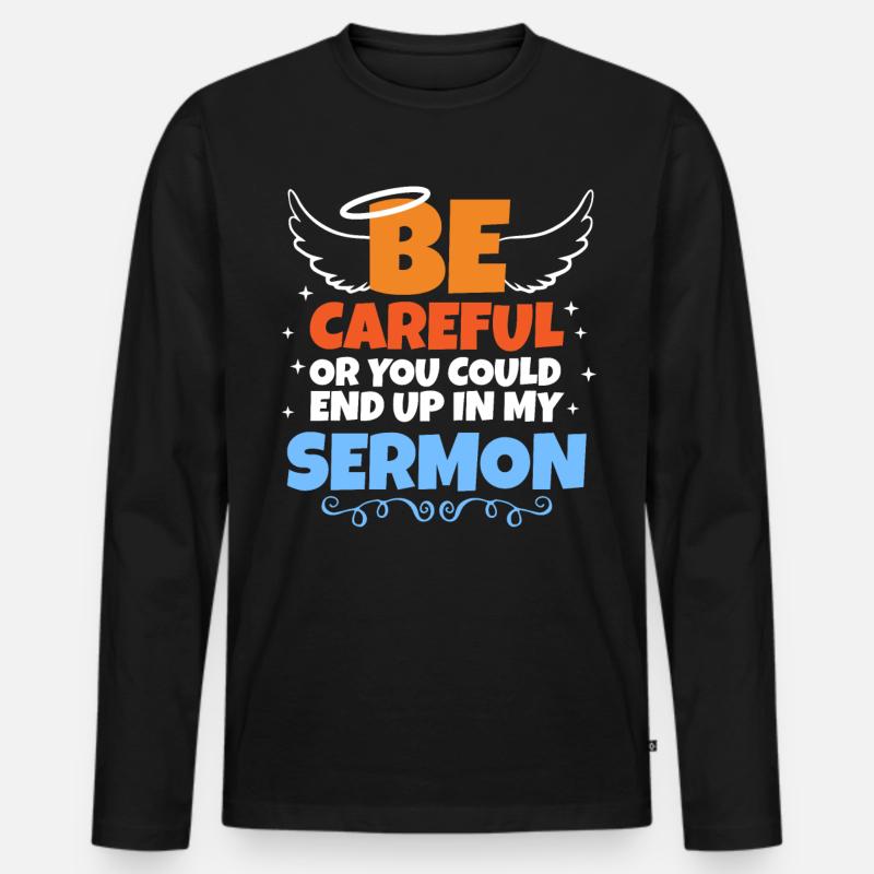 Predigtminister Pastor Prediger Geschenk - Männer Premium Bio Langarmshirt - Schwarz