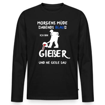Gießer Giesser Schmelzer Gießereimechaniker - Männer Premium Bio Langarmshirt - Schwarz - Vorne - Nico (187cm)