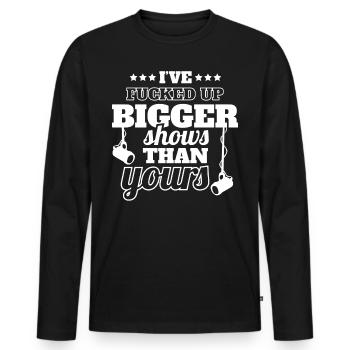 Technicien d'éclairage de scène de théâtre - T-shirt manches longues Premium bio Homme - noir - Devant - Nico (187cm)