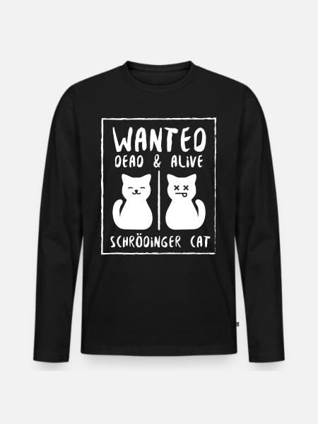 Schrödinger Katze tot oder lebendig - Männer Premium Bio Langarmshirt - Schwarz