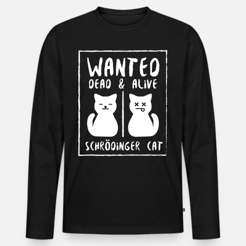 Schrödinger Katze tot oder lebendig - Männer Premium Bio Langarmshirt - Schwarz