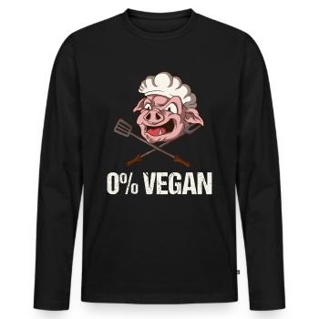 T-shirt Anti Vegan Cadeau Anti Vegan - T-shirt manches longues Premium bio Homme - noir - Devant - Nico (187cm)