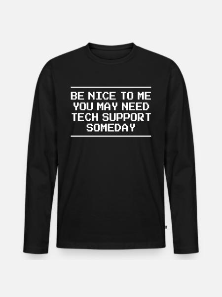 Tech Support Informatik Computer IT Technik - Männer Premium Bio Langarmshirt - Schwarz