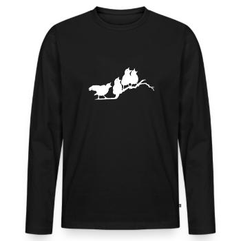 Spatzen Ast Ornithologe - Männer Premium Bio Langarmshirt - Schwarz - Vorne - Nico (187cm)